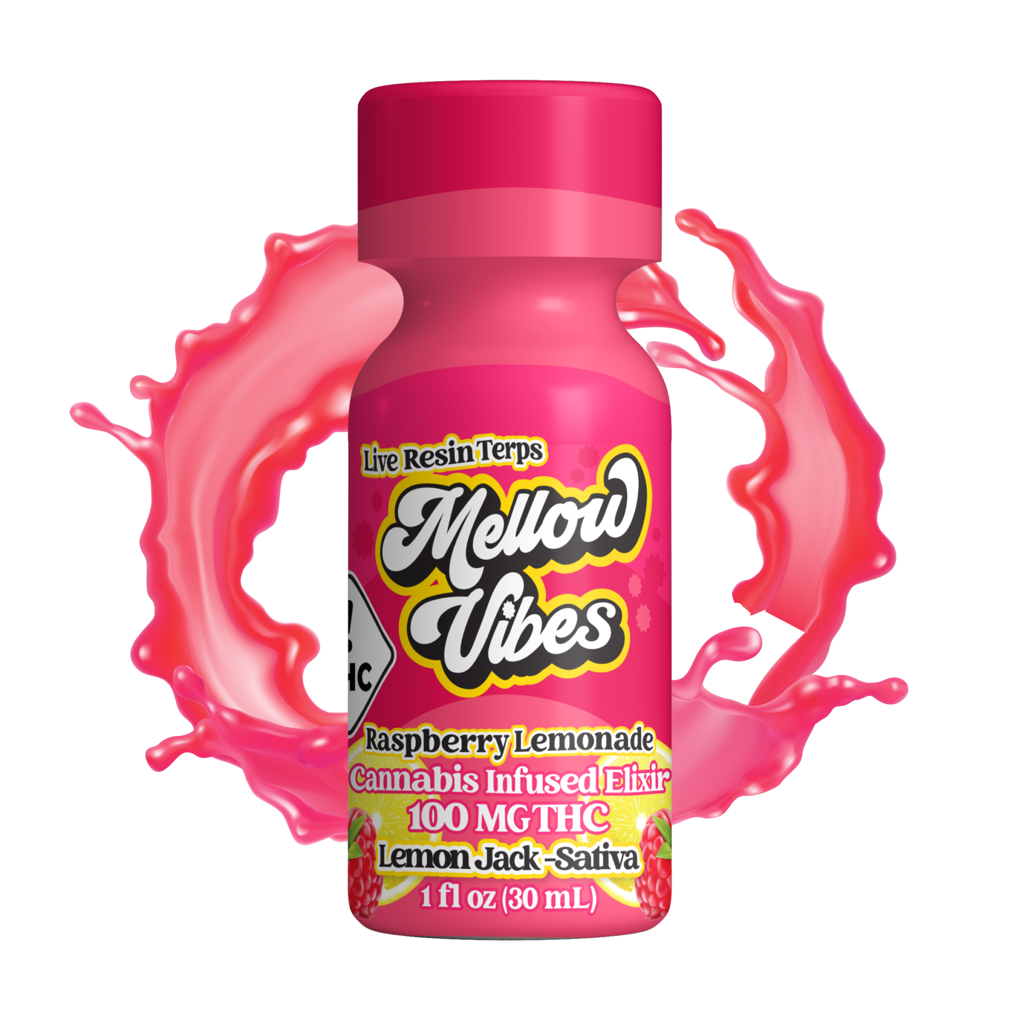 Photograph of Product: 100mg Live Resin Elixer (Raspberry Lemonade) [Sativa]