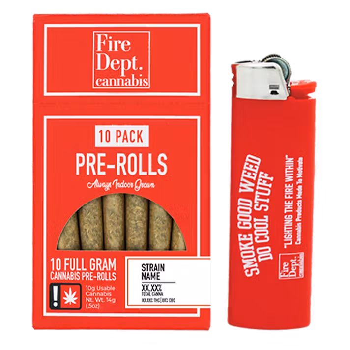 Photograph of product: 10pk Zazhimi - Preroll Pack - Fire Dept.