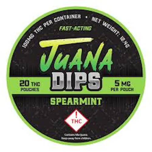 Photograph of product: Spearmint 2.5mg Pouches 100mg