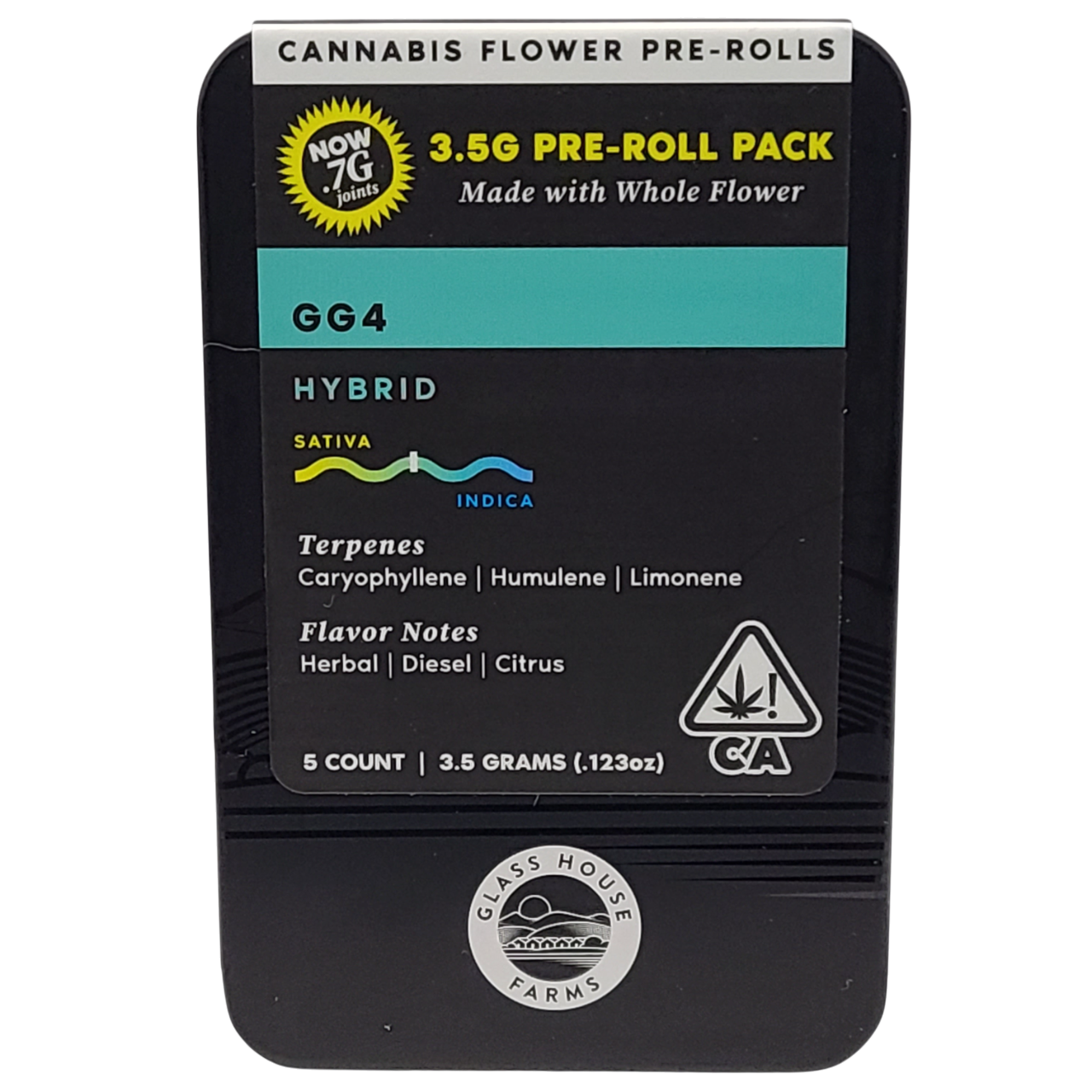 Photograph of product: GG4 3.5G 5 PACK PREROLLS