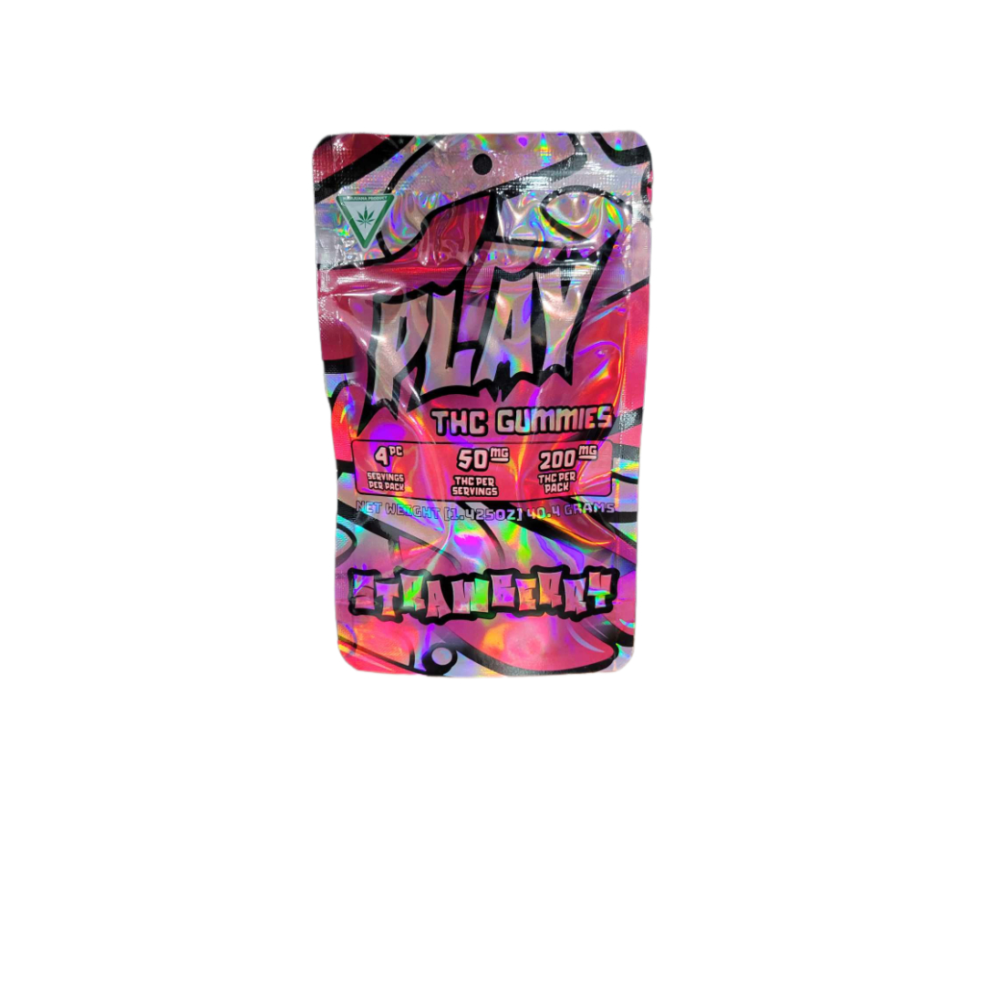 Photograph of product: Play Gummies 200mg Strawberry