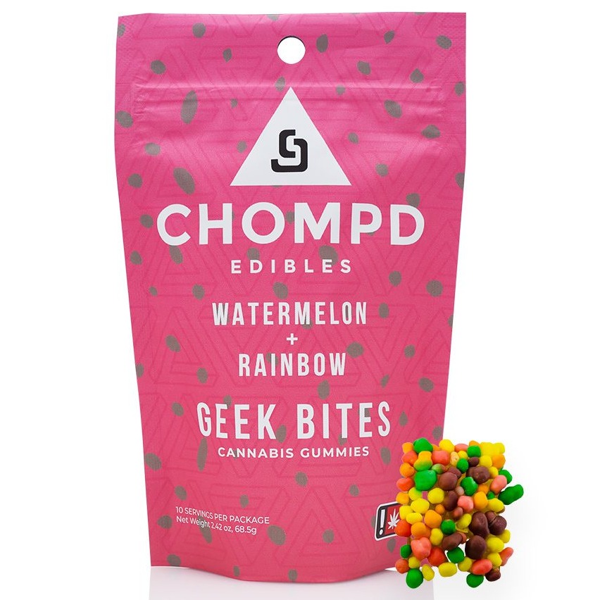 Photograph of product: Watermelon Rainbow Geek Bites | 100mg