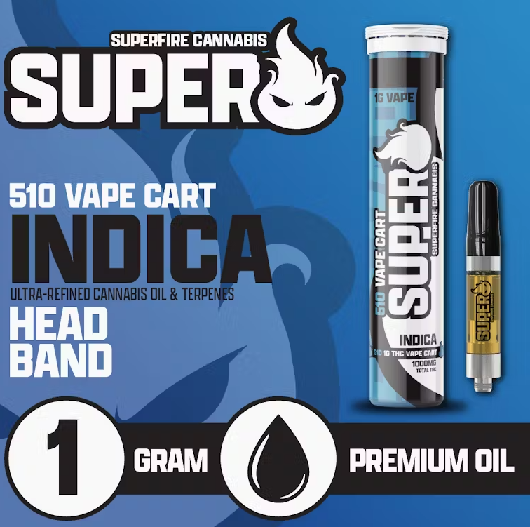 Photograph of Product: Headband Kush Vape Cart | Indica | Super Fire