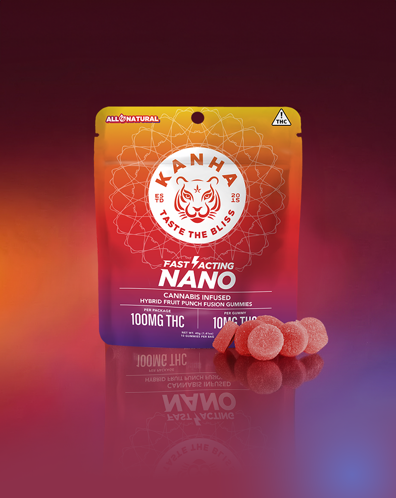 Photograph of product: (09883) KANHA 100mg Fruit Punch Fusion Gummies