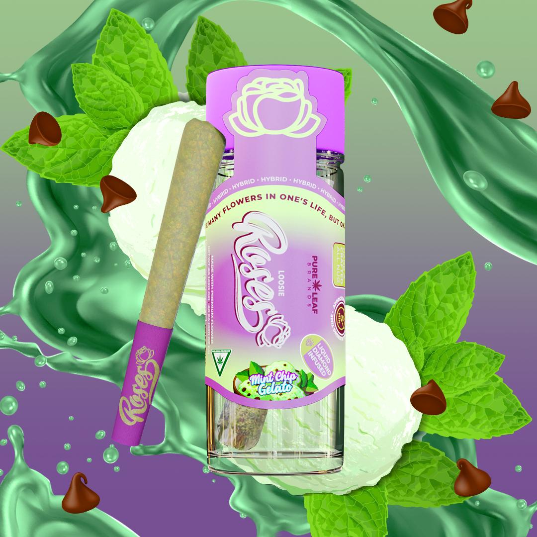 Photograph of product: Roses | Mint Chip Gelato | Preroll - Single (1 Gram)