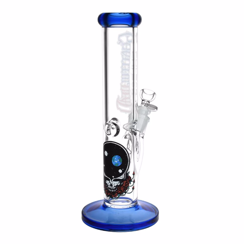 Photograph of product: Grateful Dead x Pulsar - Space Your Face Straight Tube Water Pipe - 11.75" - 14mm F