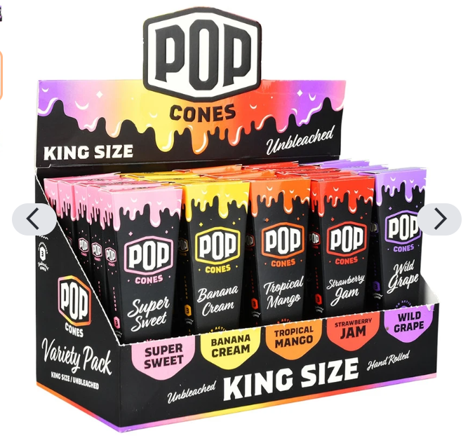 Photograph of product: POP King Size Cones | Assorted Flavors | 3PC