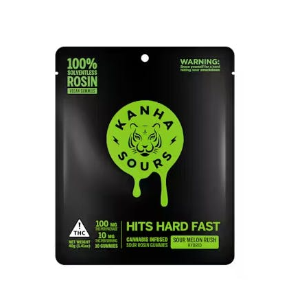 Photograph of product: KANHA - SOUR MELON RUSH LIVE ROSIN GUMMIES (10PK) (100MG) (H)