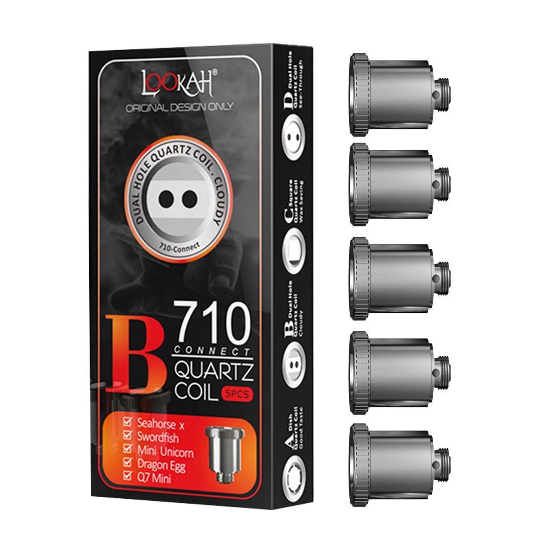 Photograph of product: Lookah - 710 Quartz Coils - Dual Hole Quartz - Cloudy