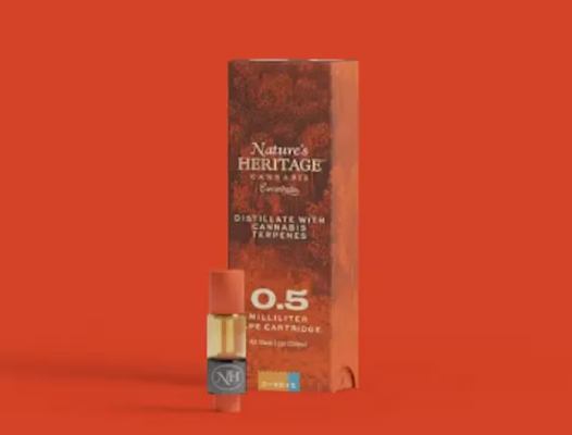 Photograph of product: Nature's Heritage Grape Diamonds 0.5g Live Resin Cartridge