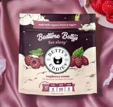 Photograph of product: Betty's Eddies Bedtime Raspberry Creme Fruit Chews 10pk | 100mg