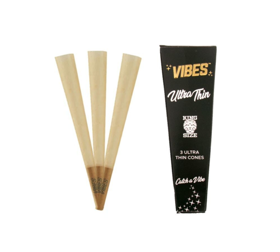 Photograph of product: Vibes - Ultra Thin - Cones - King Size 3 Pack