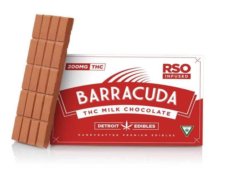 Photograph of product: Milk Chocolate Bar 200mg RSO Infused Barracuda By Detroit Edibles