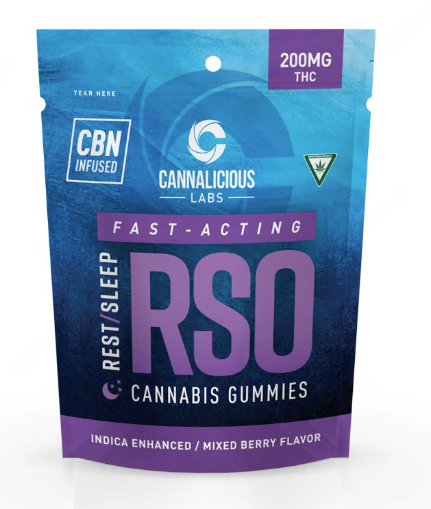 Photograph of product: 200MG RSO REST MIXED BERRY GUMMIES