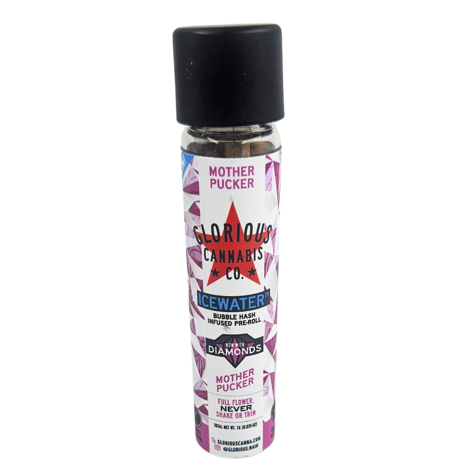 Photograph of product: GLORIOUS | ICC | Infused Preroll | Liquid Diamond | Mother Pucker