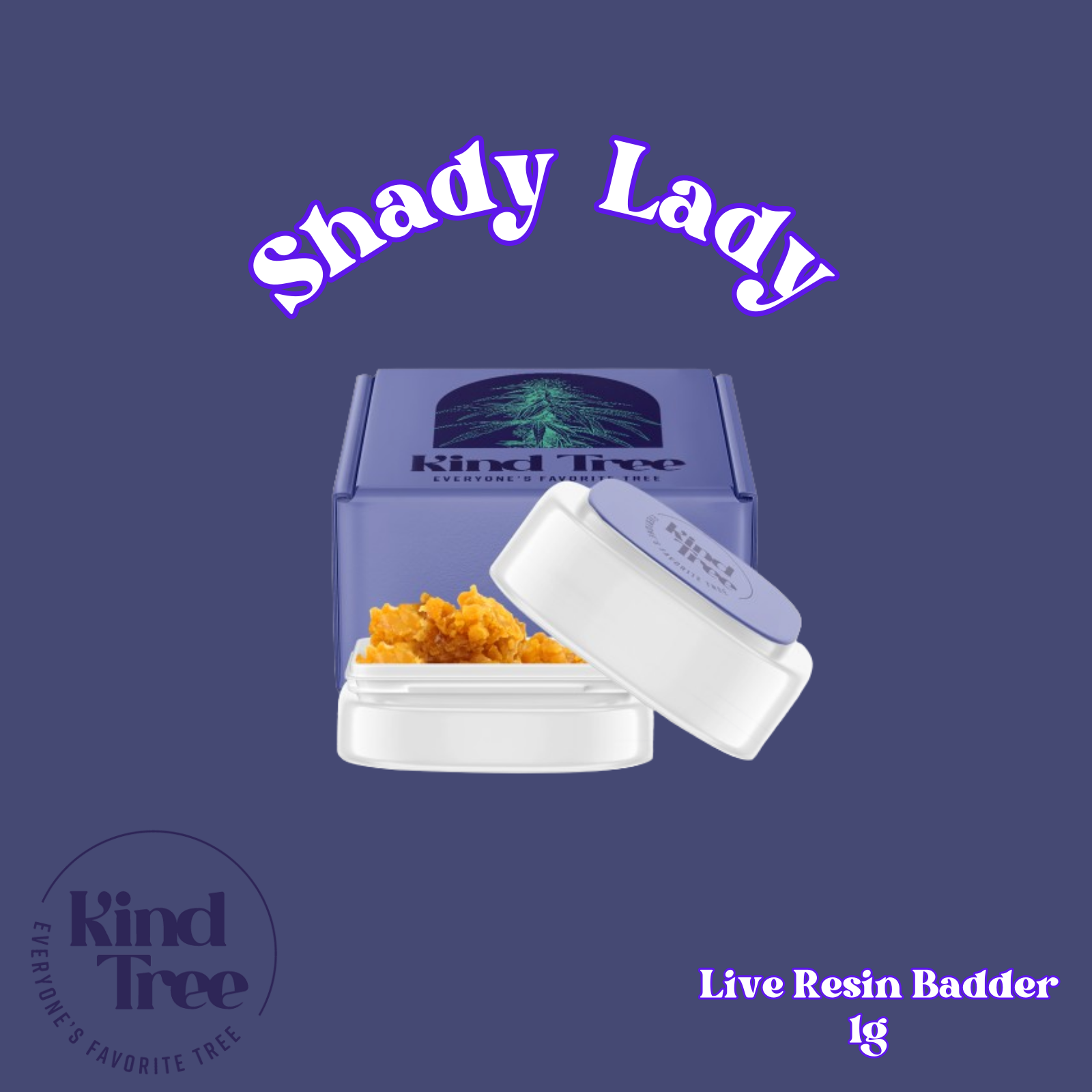 Photograph of product: Kind Tree Live Resin Badder | Shady Lady | 1g (Hybrid)