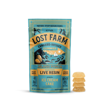 Photograph of product: Lost Farm Lemon OG Haze x Strawberry Lemonade Live Resin Gummies 100mg 20pk