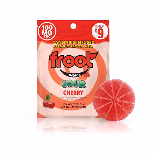 Photograph of product: Sour Cherry [I] | 100MG Single TH-oui Gummy | Froot