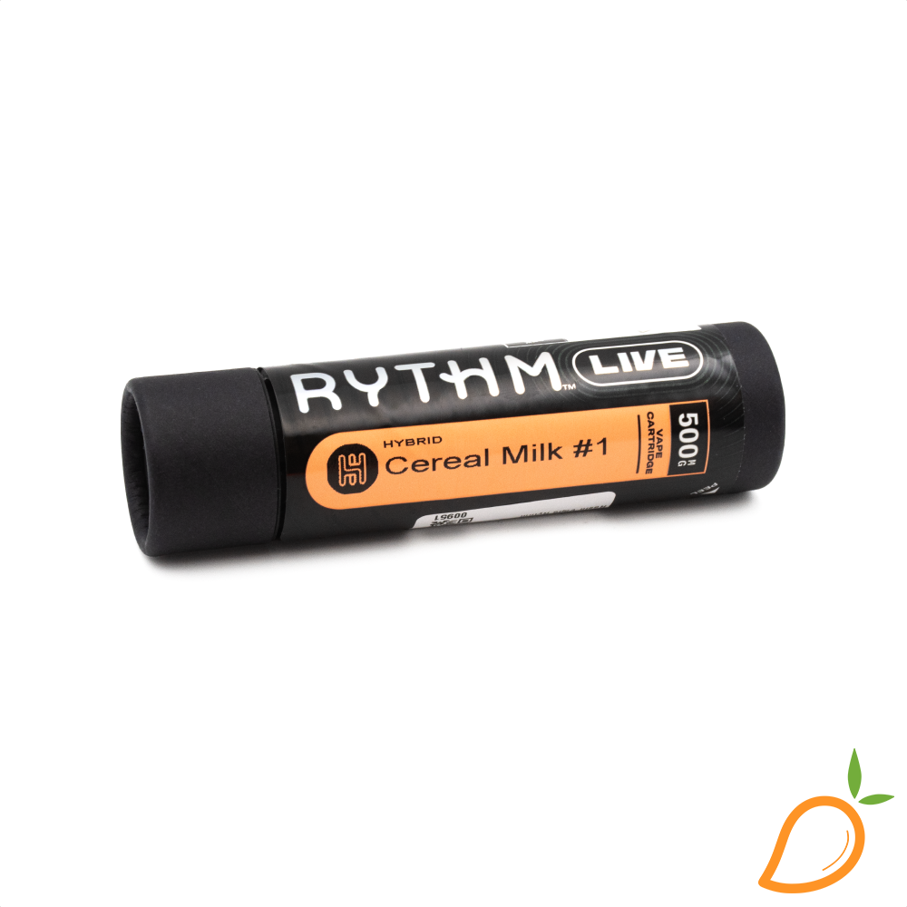 Photograph of product: 0.5g Cereal Milk #1 Live Resin Vape Rythm