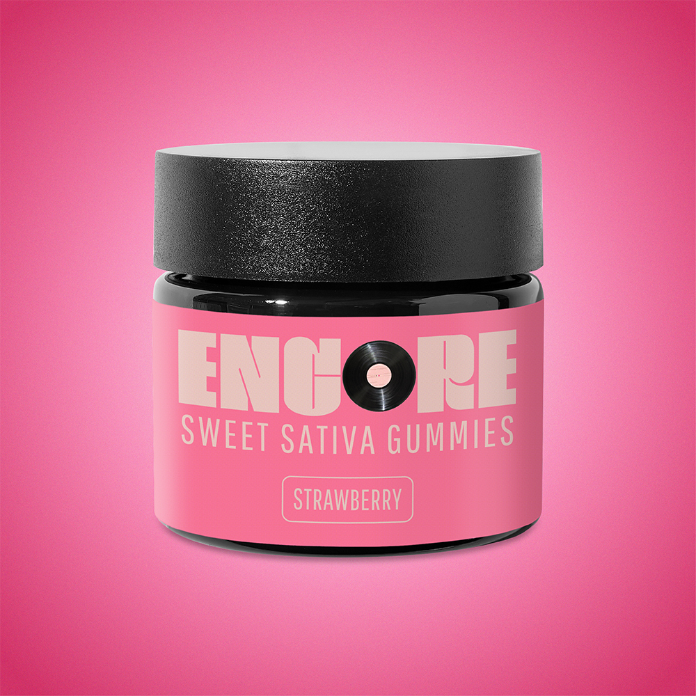 Photograph of product: Encore 100mg Gummies - Strawberry