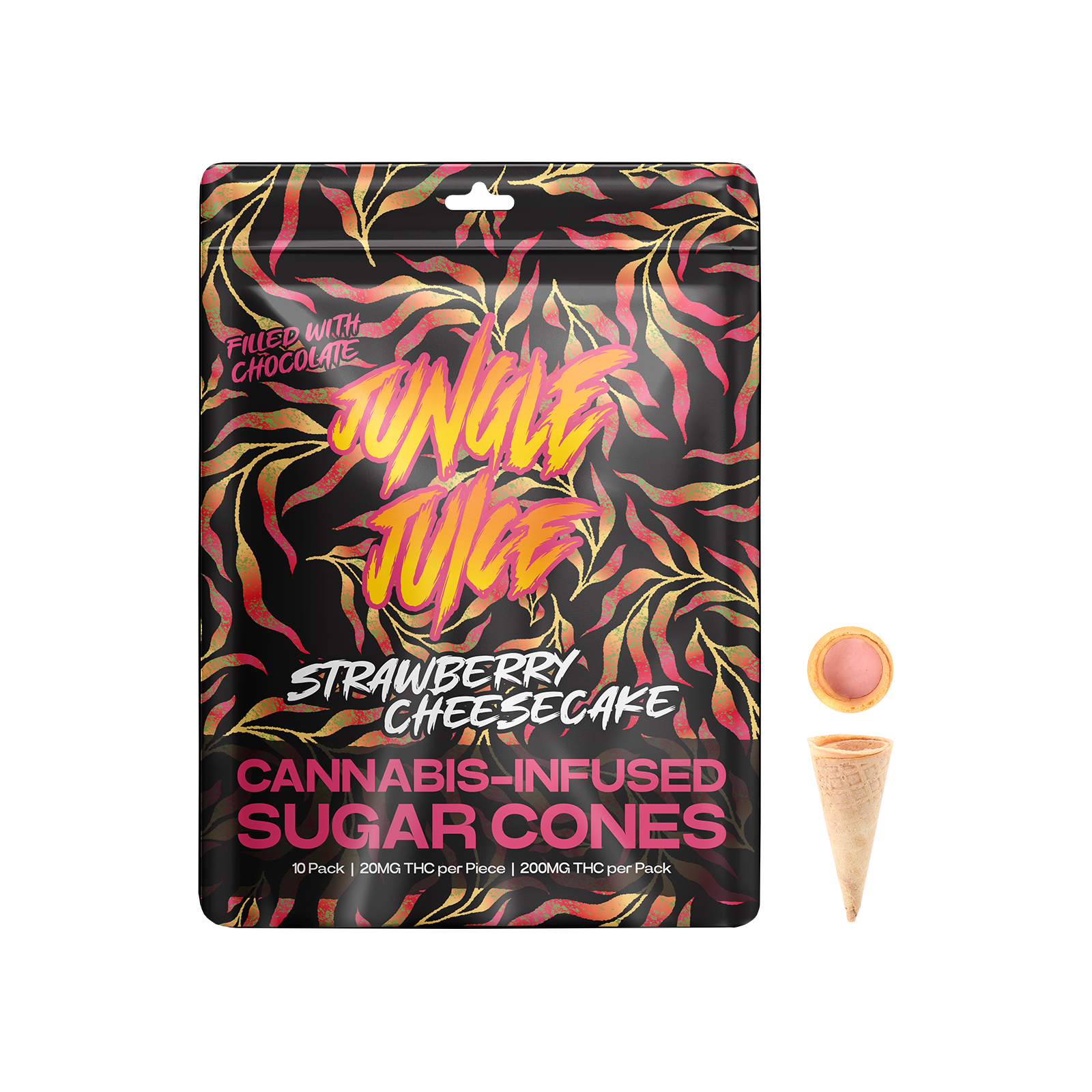Photograph of product: 200MG STRAWBERRY CHEESECAKE CONES