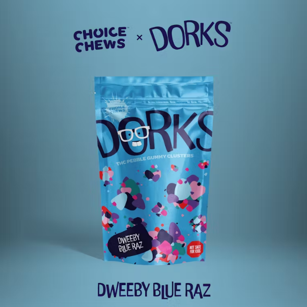 Photograph of product: Dorks | Dweeby Blue Raz | Infused Edibles | 200mg | Oui'd