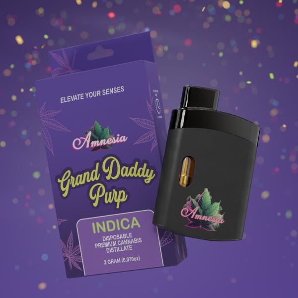 Photograph of product: Amnesia - Grand Daddy Purp - Disposable Cart