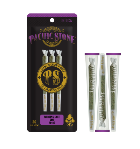 Photograph of product: Oui'd Variety Pack (I) 3pk GMO, Wedding Cake, PR OG PREROLLS 3.0g - Pacific Stone
