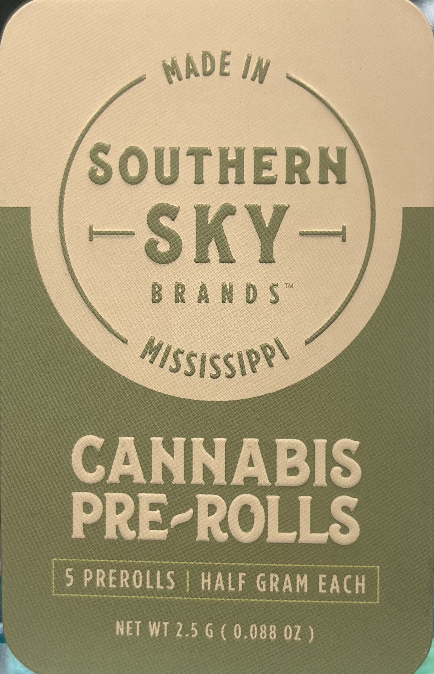 Photograph of product: Southern Sky | 2.5g (5x.5g) | Red Runtz | Prerolls