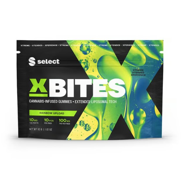 Photograph of product: 100mg Rainbow Upload X-Bites 10pk