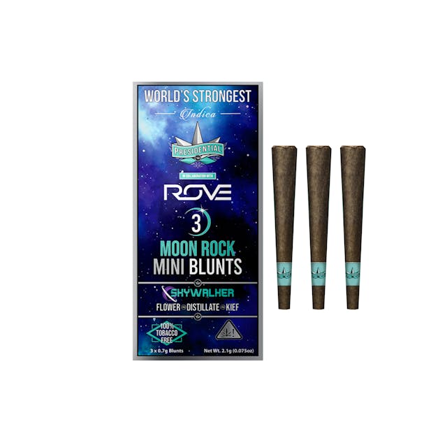 Photograph of product: Skywalker Moon Rock Mini Blunts Rove x Presidential (3 x 0.7g) - 2.1g - 