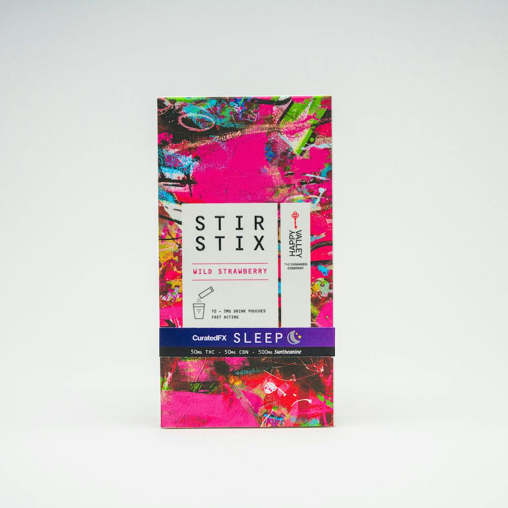 Photograph of product: CuratedFX Stir Stix (50mg) Wild Strawberry - SLEEP - Happy Valley