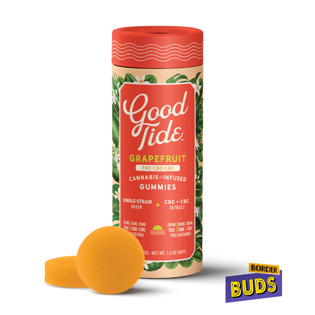 Photograph of product: Grapefruit | Good Tide | 200mg 2:1:1 | Gummies