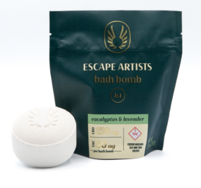 Photograph of Product: Escape Artists - Bath Bomb | 150mg CBD - 50mg THC | 3:1 | Eucalyptus & Lavender