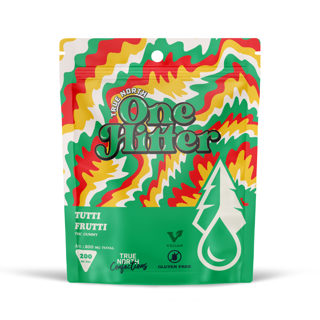 Photograph of product: True North One Hitter Gummies 200mg Tutti Frutti