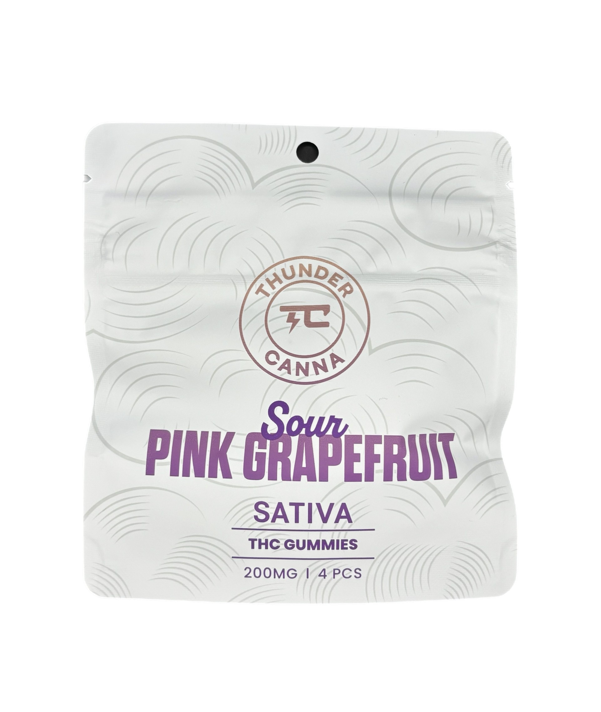 Photograph of product: THUNDERCANNA | SOUR PINK GRAPEFRUIT | 4CT GUMMIES | 200MG
