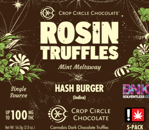 Photograph of product: Crop Circle 5 Pack Oui'd Mint Chocolate Truffles 100mg