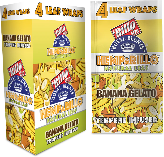 Photograph of product: Royal Blunts Hemparillo Wrap Banana Gelato 4PK