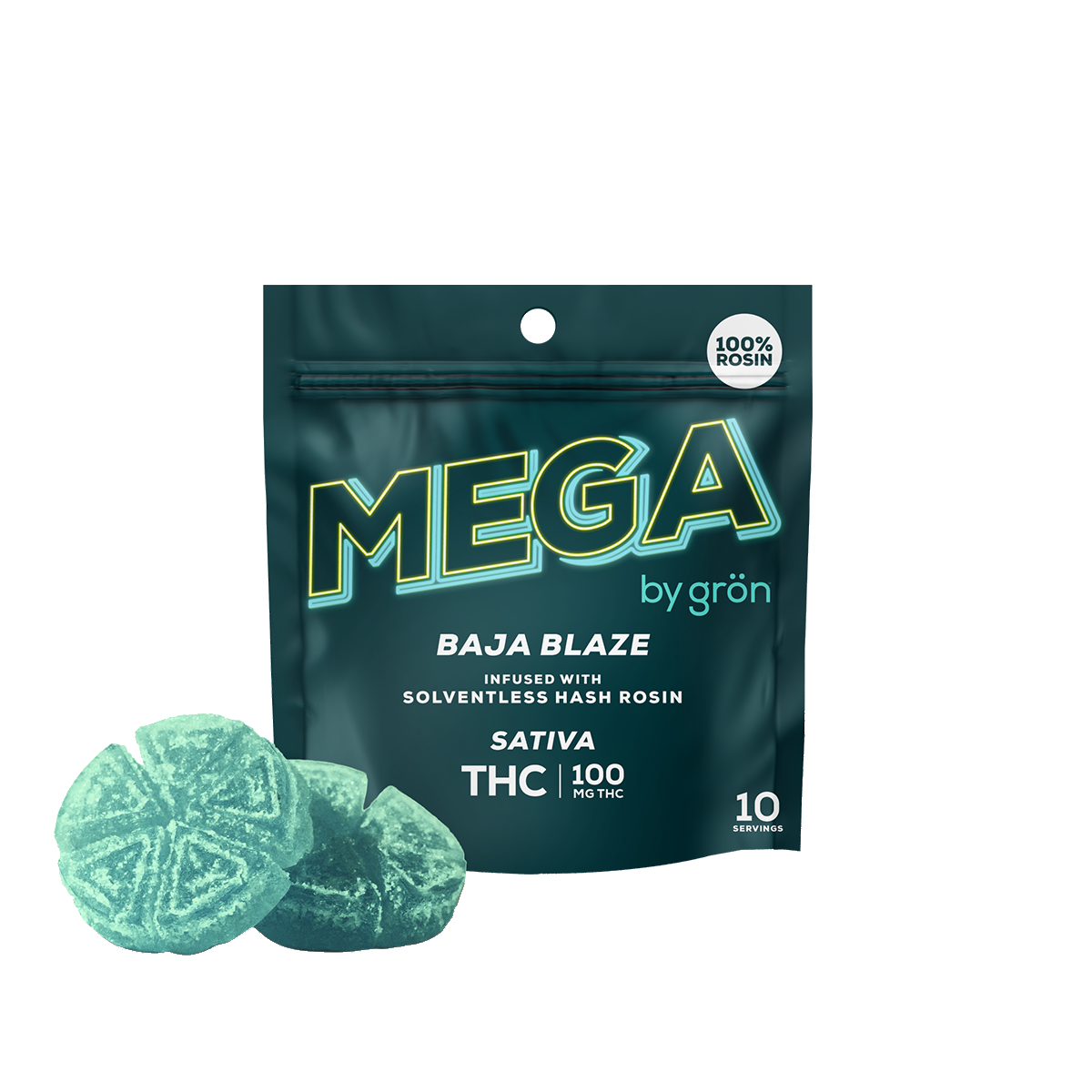 Photograph of product: Grn | Mega Baja Blaze Rosin |  2 pack 100mg