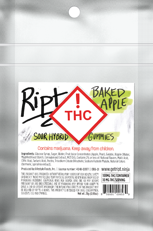 Photograph of product: Ript Gummies Hybrid: Baked Apple