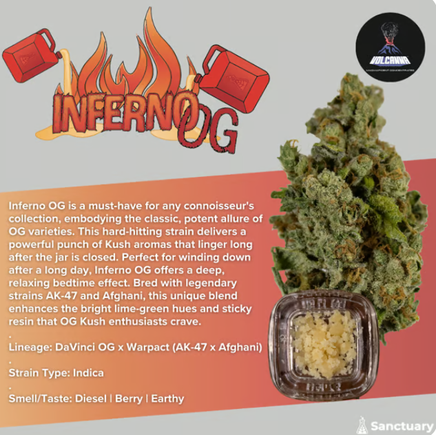 Photograph of product: Inferno OG Crumble | 4.0g | Volcanna