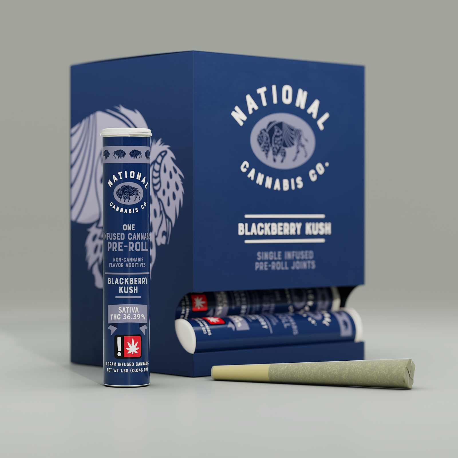Photograph of product: Flavored Infused Joint - 1g National Oui'd - Blackberry Kush
