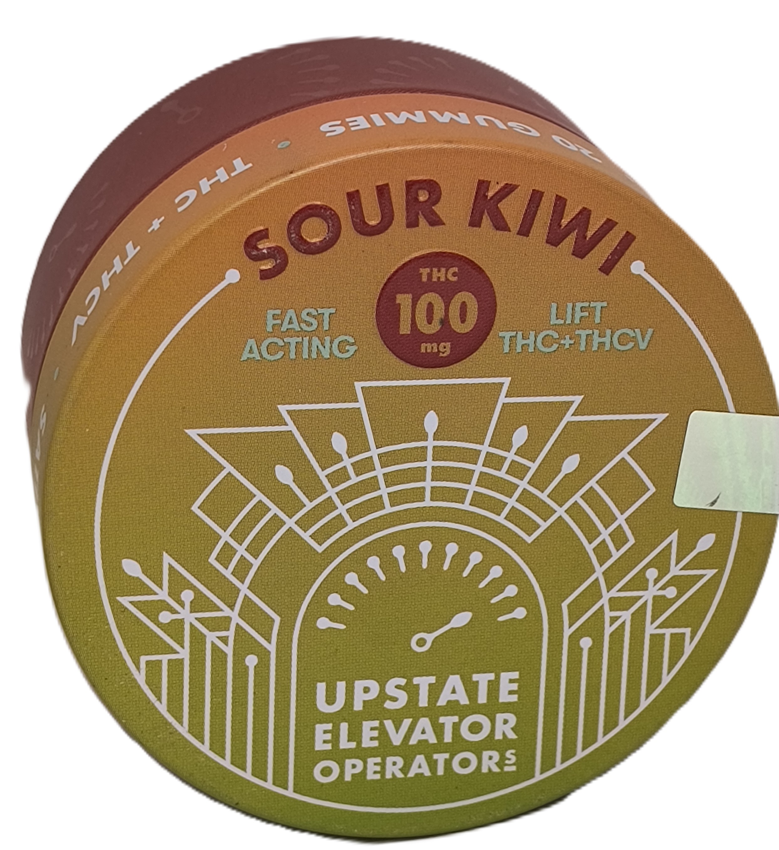 Photograph of product: Sour Kiwi Fast-Acting Gummies | 100mg 1:1 TH-oui:TH-ouiV | Upstate Elevator Operators