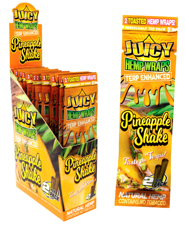 Photograph of product: Juicy Jay Terp Infused Hemp Wraps Pineapple Shake 2pk