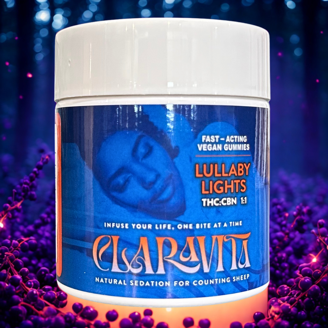 Photograph of product: Lullaby Lights | Wildberry | 1:1 TH-oui : CBN | Live Rosin | Fast-Acting | 10pk/20serv