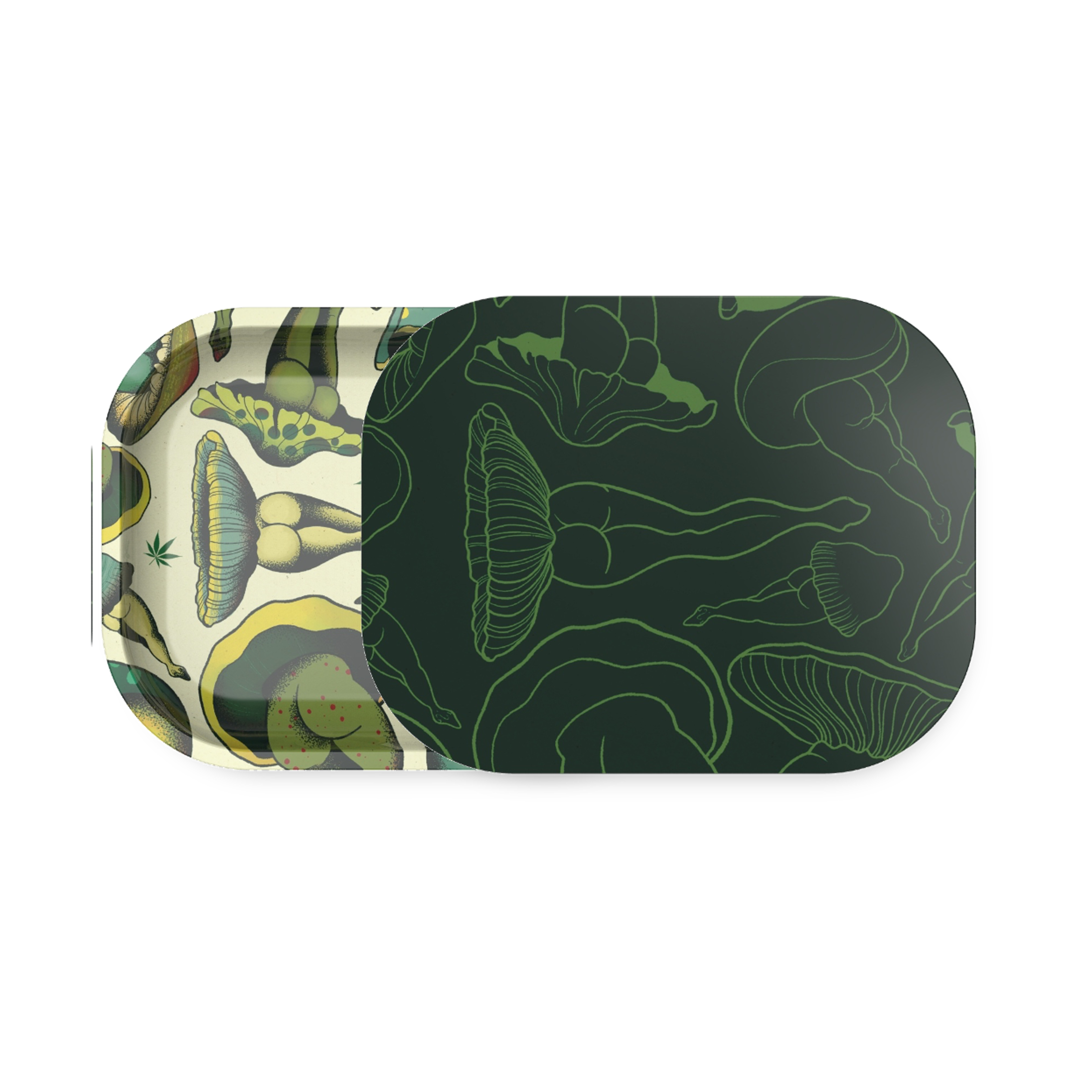 Photograph of product: Zzz's Collective   Mush Love  Rolling Trays W/Magnetic Cover   Metal, 5x7
