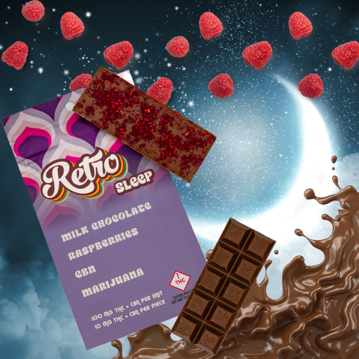 Photograph of product: Retro | Chocolate Bars | REC - Milk Chocolate Raspberries