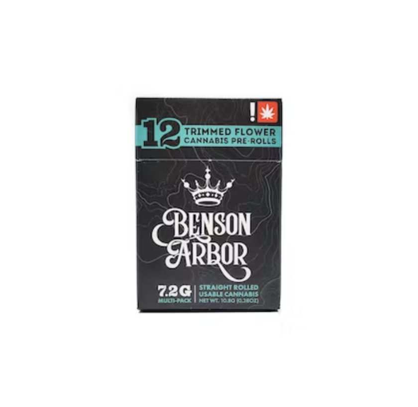 Photograph of product: Benson Arbor | Pre-Roll 12pk | Wedding Crasher x Jet Fighter