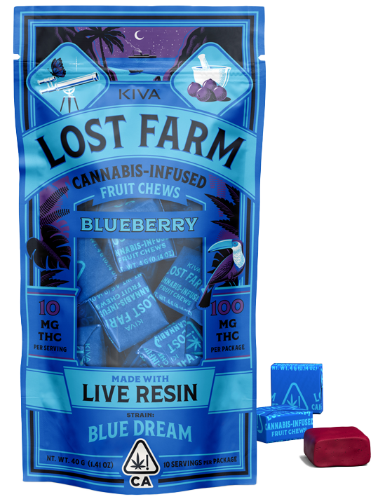 Photograph of product: Lost Farm | Blueberry Fruit Chews (BlueDream) | 46G 10PK LR