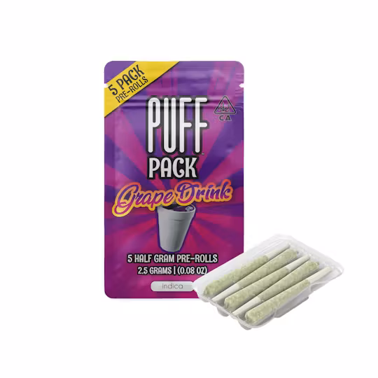 Photograph of product: Puff | Grape Drink | Pre-Roll | 5 Pack (I)